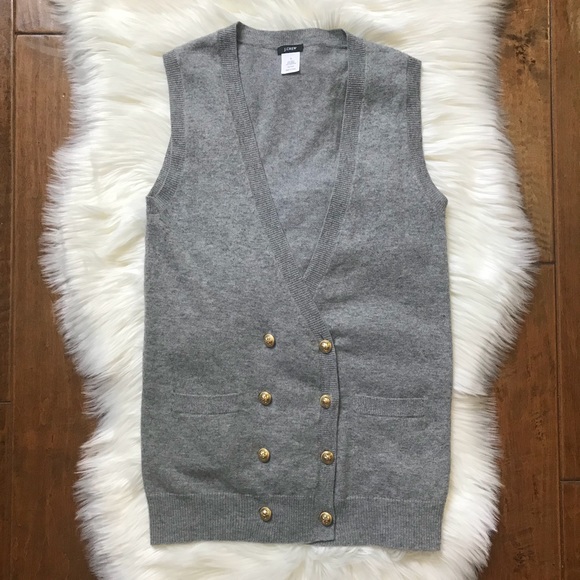 J. Crew Jackets & Blazers - J. Crew Cashmere Wool Gray Vest